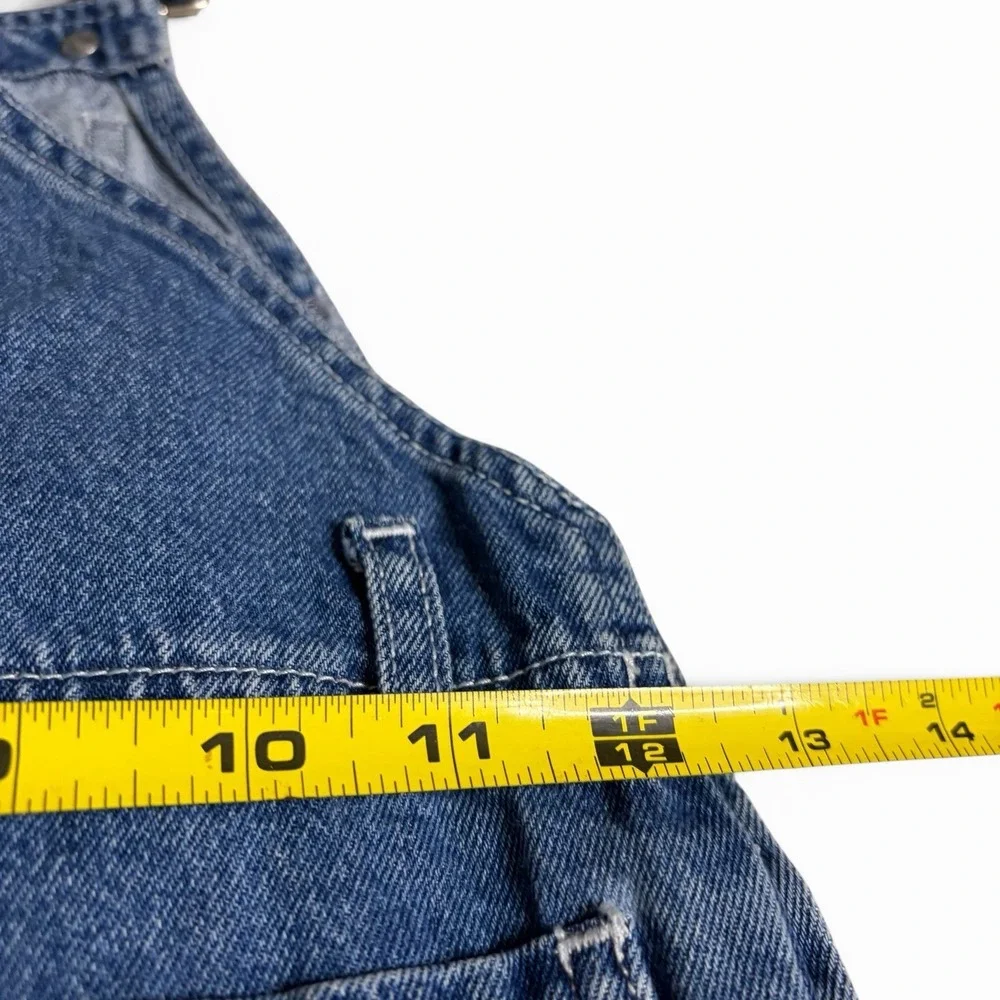 Vintage Gymboree Overalls Girls Hearts Size Medium Stitched Patches Dark wash